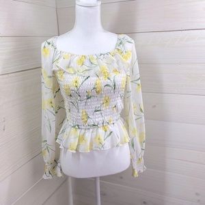 Love & Piece Collective Floral and Ruffled Crop Top L (jrs.) FREE SHIP